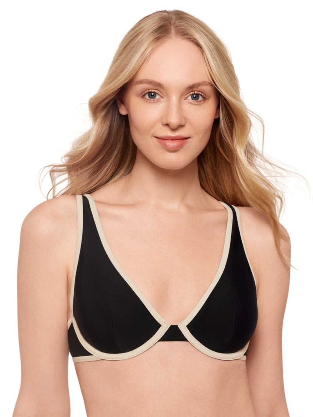 Salt + Cove Juniors' Plunge Underwire Bikini Top, Black